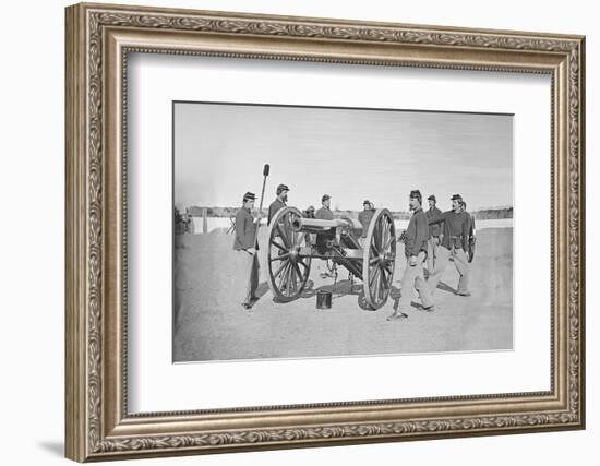 Gun Squad at Artillery Drill During American Civil War-Stocktrek Images-Framed Photographic Print