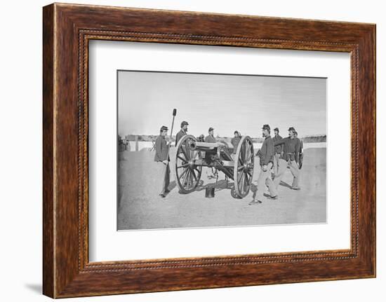 Gun Squad at Artillery Drill During American Civil War-Stocktrek Images-Framed Photographic Print