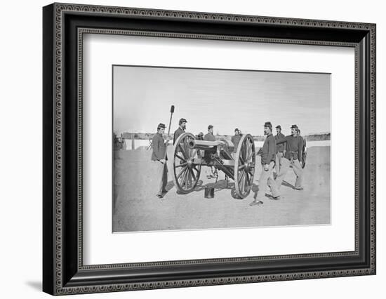 Gun Squad at Artillery Drill During American Civil War-Stocktrek Images-Framed Photographic Print