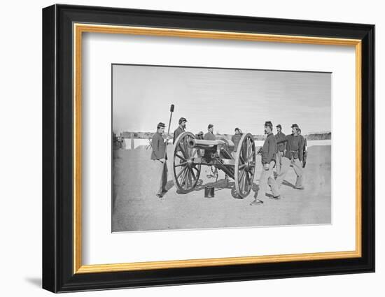 Gun Squad at Artillery Drill During American Civil War-Stocktrek Images-Framed Photographic Print