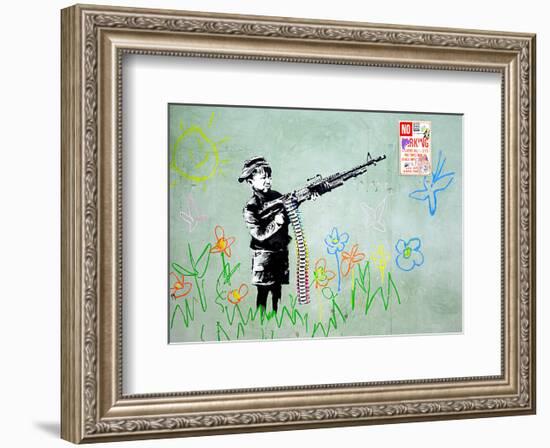 Gun-Banksy-Framed Giclee Print