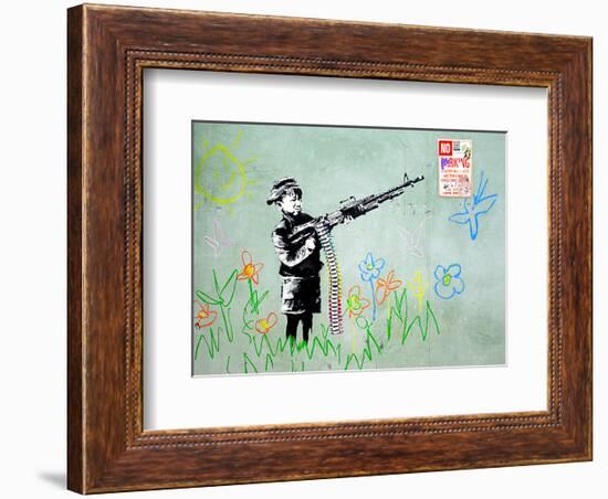 Gun-Banksy-Framed Giclee Print