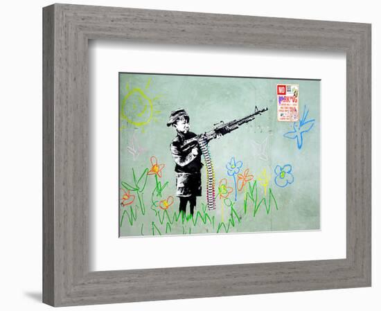 Gun-Banksy-Framed Giclee Print