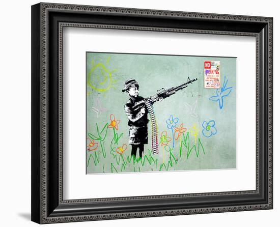 Gun-Banksy-Framed Giclee Print