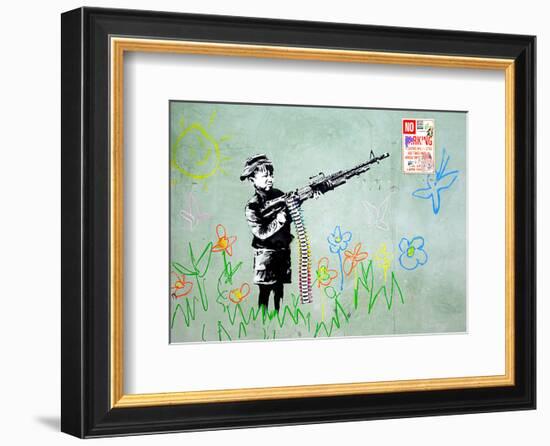 Gun-Banksy-Framed Giclee Print