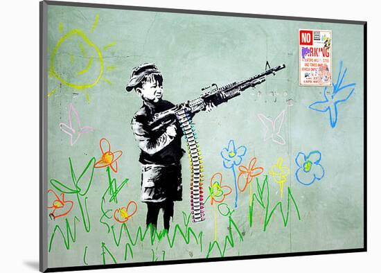 Gun-Banksy-Mounted Giclee Print