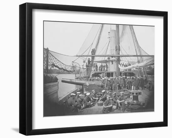 Gunboat Uss Mendota on James River During the American Civil War-Stocktrek Images-Framed Photographic Print