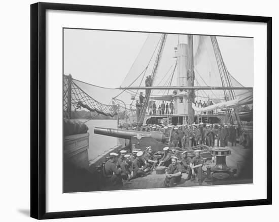 Gunboat Uss Mendota on James River During the American Civil War-Stocktrek Images-Framed Photographic Print