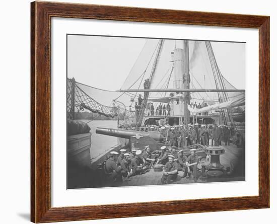 Gunboat Uss Mendota on James River During the American Civil War-Stocktrek Images-Framed Photographic Print