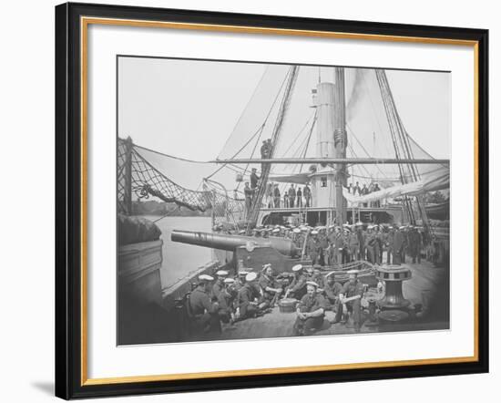 Gunboat Uss Mendota on James River During the American Civil War-Stocktrek Images-Framed Photographic Print