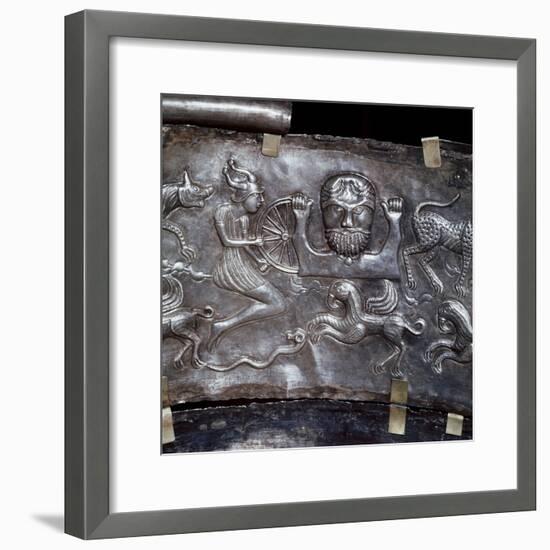 Gundestrup Cauldron, showing Celtic God Taranis with Wheel, Danish, c100 BC. Artist: Unknown-Unknown-Framed Giclee Print