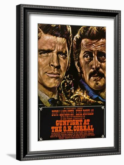 Gunfight at the O.K. Corral, German Poster Art, 1957-null-Framed Art Print