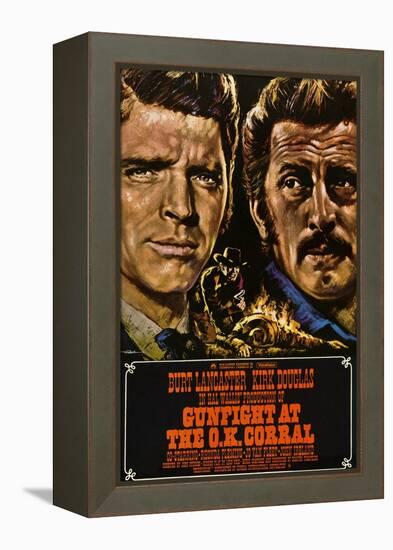 Gunfight at the O.K. Corral, German Poster Art, 1957-null-Framed Stretched Canvas