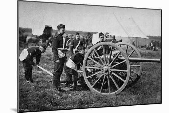 Gunners of Field Artillery Drilling with a 12 Pounder, 1895-Gregory & Co-Mounted Giclee Print