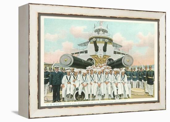 Guns and Gunners of USS Battleship Kentucky-null-Framed Stretched Canvas