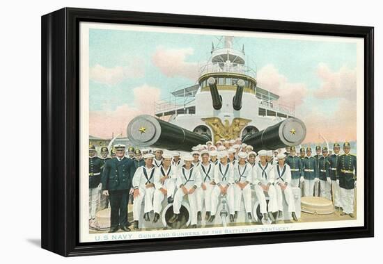 Guns and Gunners of USS Battleship Kentucky-null-Framed Stretched Canvas