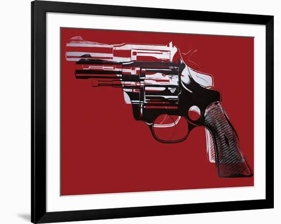 Guns, c.1981-82 (White and Black on Red)-Andy Warhol-Framed Giclee Print