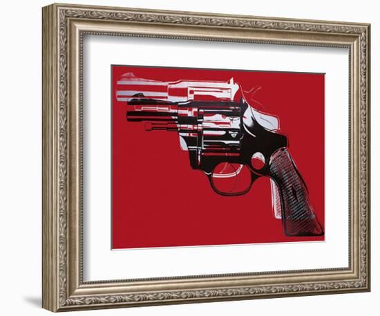 Guns, c.1981-82 (White and Black on Red)-Andy Warhol-Framed Giclee Print