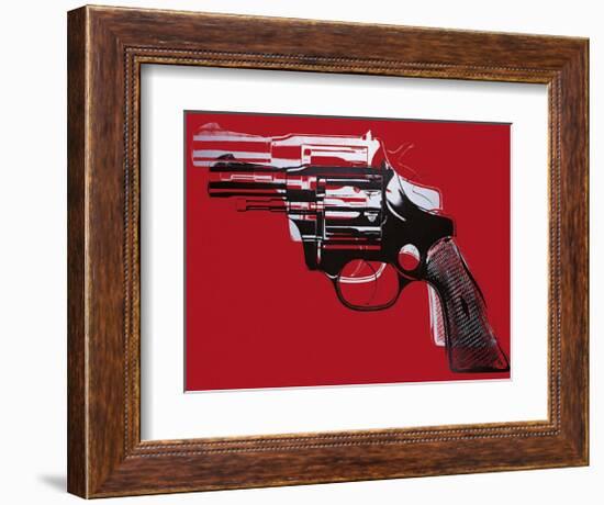 Guns, c.1981-82 (White and Black on Red)-Andy Warhol-Framed Giclee Print