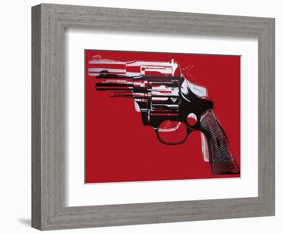 Guns, c.1981-82 (White and Black on Red)-Andy Warhol-Framed Giclee Print