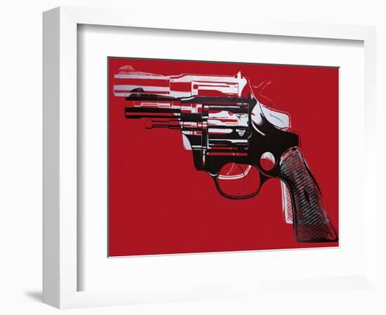 Guns, c.1981-82 (White and Black on Red)-Andy Warhol-Framed Giclee Print