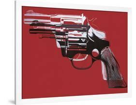 Guns, c. 1981-82 (white and black on red)-Andy Warhol-Framed Art Print