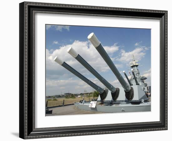 Guns on the USS North Carolina Battleship Memorial, Wilmington, North Carolina-Lynn Seldon-Framed Photographic Print