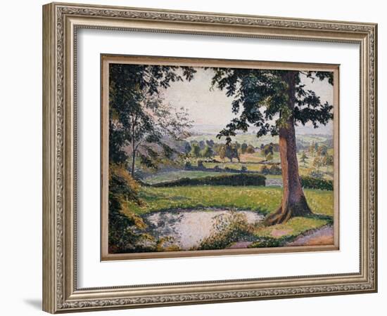 Gunville Pond, Sedgeville, 1916 (Oil on Canvas)-Lucien Pissarro-Framed Giclee Print