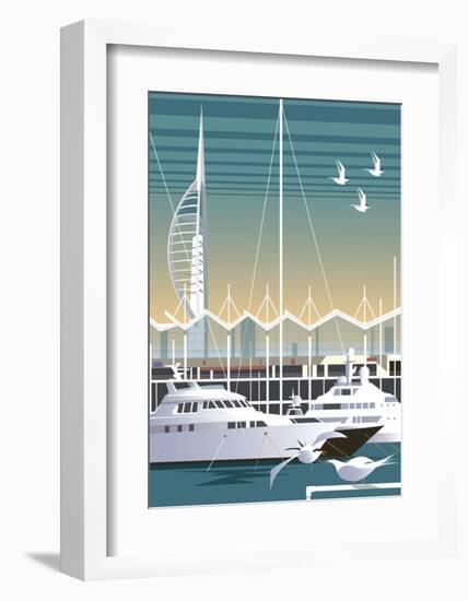 Gunwharf Quays - Dave Thompson Contemporary Travel Print-Dave Thompson-Framed Art Print