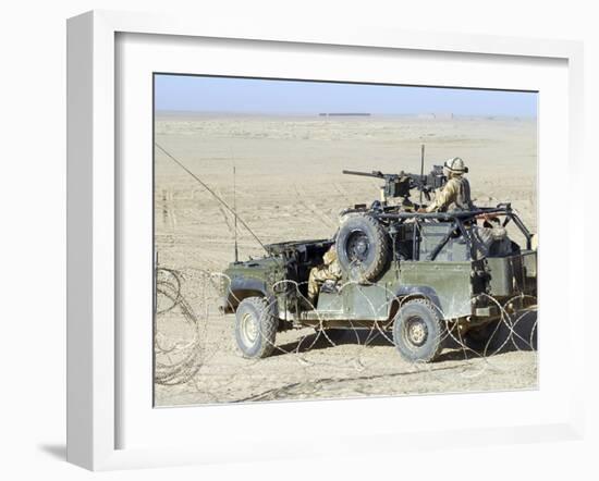 Gurkhas Patrol Afghanistan in a Land Rover-Stocktrek Images-Framed Photographic Print