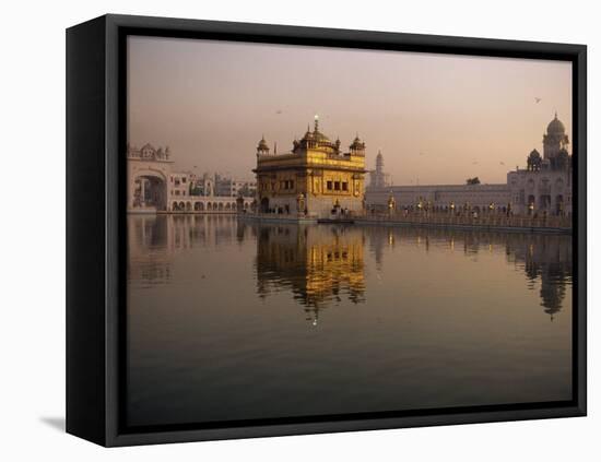 Guru's Bridge over the Pool of Nectar, Leading to the Golden Temple of Amritsar, Punjab, India-Jeremy Bright-Framed Premier Image Canvas