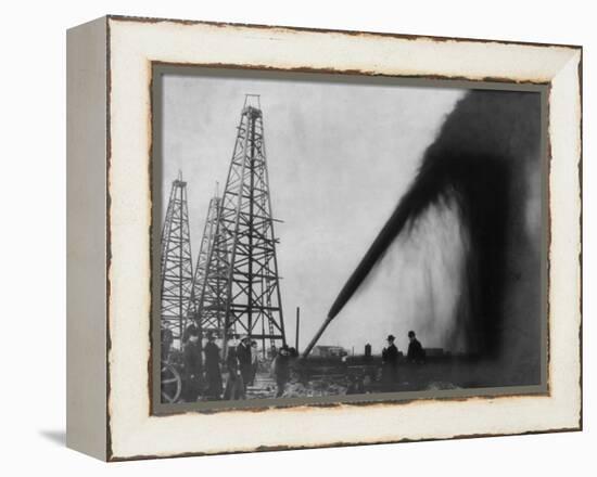 Gusher in a Port Arthur, Texas Oil Well in 1901-null-Framed Stretched Canvas