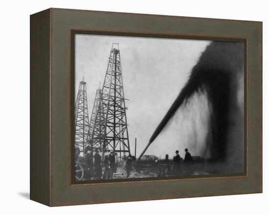 Gusher in a Port Arthur, Texas Oil Well in 1901-null-Framed Stretched Canvas