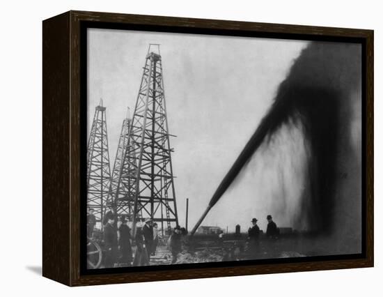 Gusher in a Port Arthur, Texas Oil Well in 1901-null-Framed Stretched Canvas