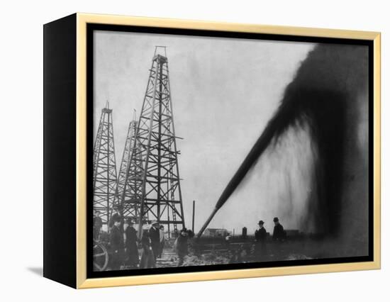 Gusher in a Port Arthur, Texas Oil Well in 1901-null-Framed Stretched Canvas