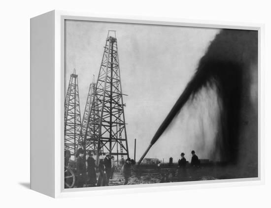 Gusher in a Port Arthur, Texas Oil Well in 1901-null-Framed Stretched Canvas