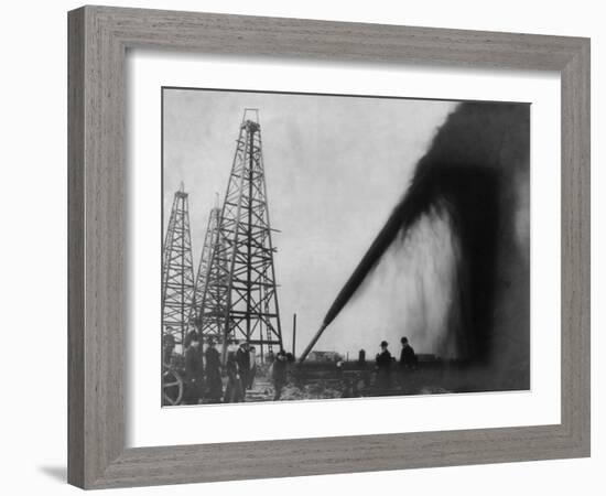 Gusher in a Port Arthur, Texas Oil Well in 1901-null-Framed Art Print
