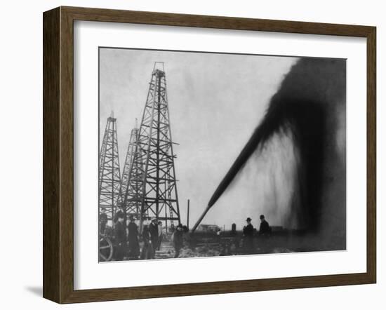 Gusher in a Port Arthur, Texas Oil Well in 1901-null-Framed Art Print