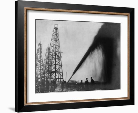 Gusher in a Port Arthur, Texas Oil Well in 1901-null-Framed Art Print