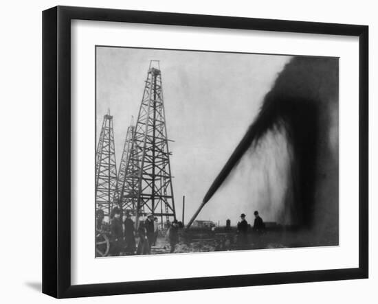 Gusher in a Port Arthur, Texas Oil Well in 1901-null-Framed Art Print