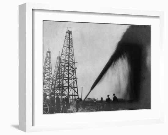 Gusher in a Port Arthur, Texas Oil Well in 1901-null-Framed Art Print