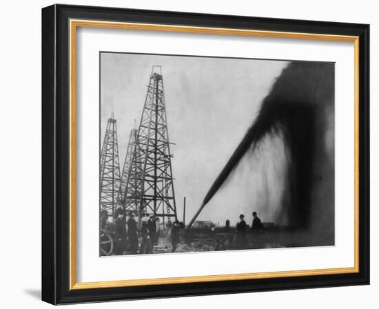 Gusher in a Port Arthur, Texas Oil Well in 1901-null-Framed Art Print