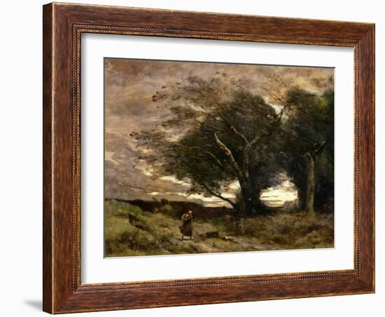 Gust of Wind, 1866-Jean-Baptiste-Camille Corot-Framed Giclee Print