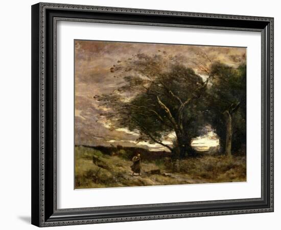 Gust of Wind, 1866-Jean-Baptiste-Camille Corot-Framed Giclee Print