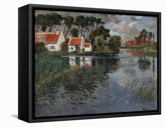 Gust of wind by Fritz Thaulow-Fritz Thaulow-Framed Premier Image Canvas