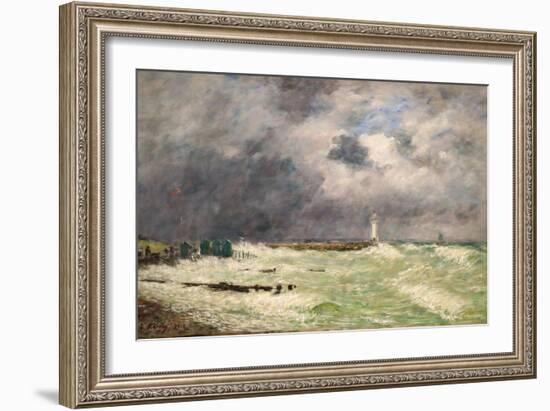 Gust of Wind in Frascati, Le Havre, 1896 (Oil on Canvas)-Eugene Louis Boudin-Framed Giclee Print