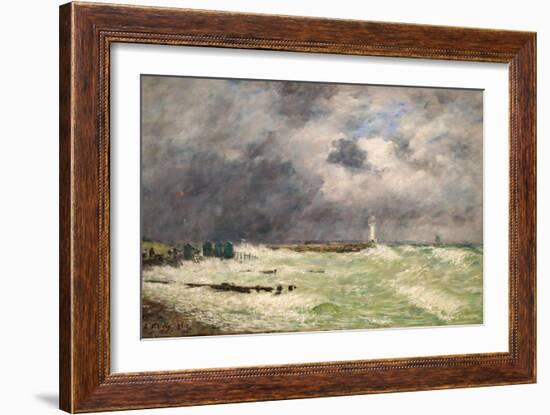 Gust of Wind in Frascati, Le Havre, 1896 (Oil on Canvas)-Eugene Louis Boudin-Framed Giclee Print