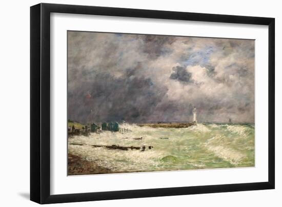 Gust of Wind in Frascati, Le Havre, 1896 (Oil on Canvas)-Eugene Louis Boudin-Framed Giclee Print