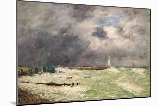 Gust of Wind in Frascati, Le Havre, 1896 (Oil on Canvas)-Eugene Louis Boudin-Mounted Giclee Print