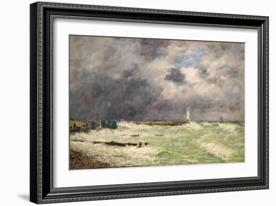 Gust of Wind in Frascati, Le Havre, 1896 (Oil on Canvas)-Eugene Louis Boudin-Framed Giclee Print